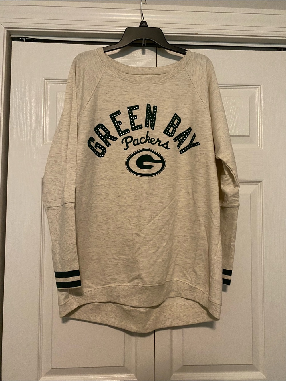 Women's Green Bay Packers Cream Crewneck Sweatshirt